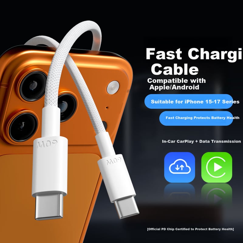 JD Jingzao 60W PD Fast Charging Cable + Car Charger