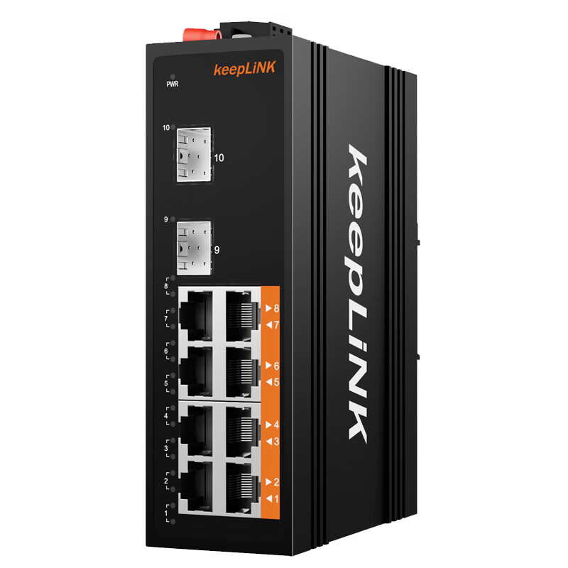 KeepLINK Industrial Gigabit PoE Switch with 2 Fiber Ports