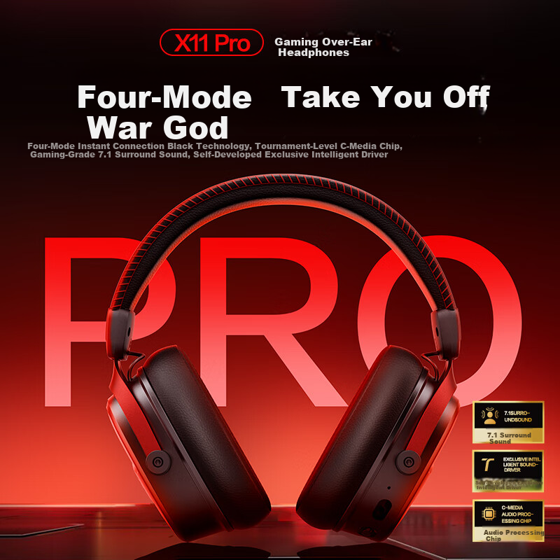 Tonemay X11Pro Quad-Mode Gaming Headset with 7.1 Surround Sound