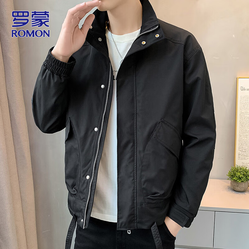 ROMON Men's Trendy Casual Lapel Coat