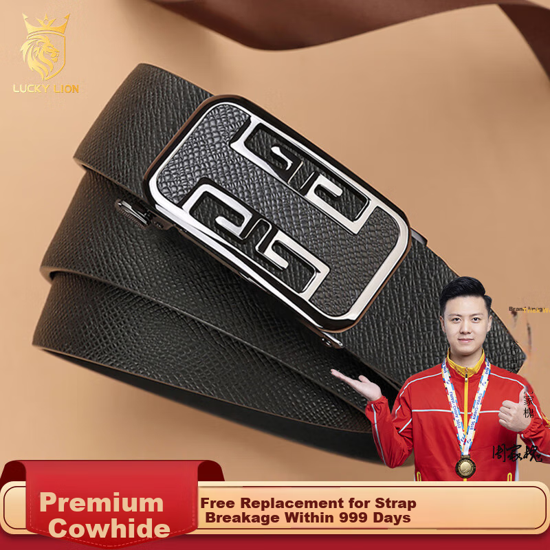 LUCKY LION Men's Stylish Cowhide Belt
