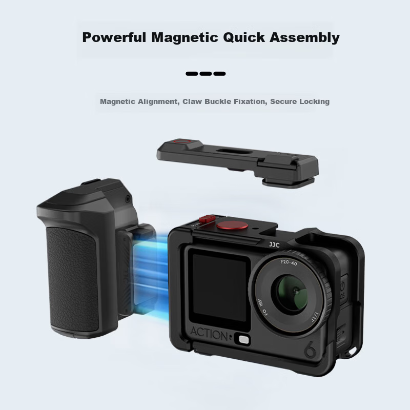 JJC DJI Action 6 Cage Handle for Sports & Street Shooting