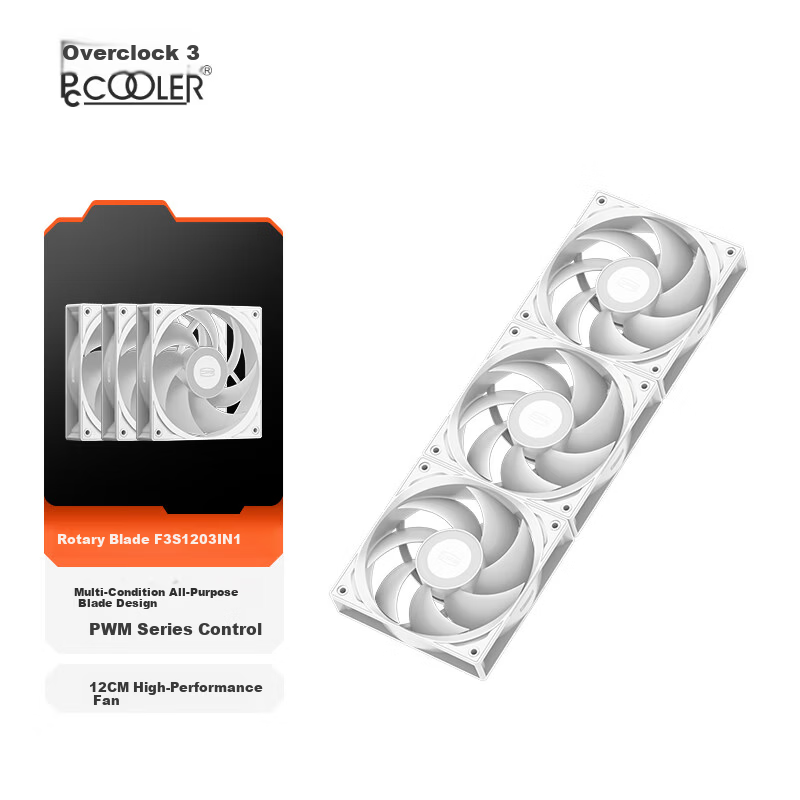 PCCOOLER F3 S120 Triple Pack White Case Fans