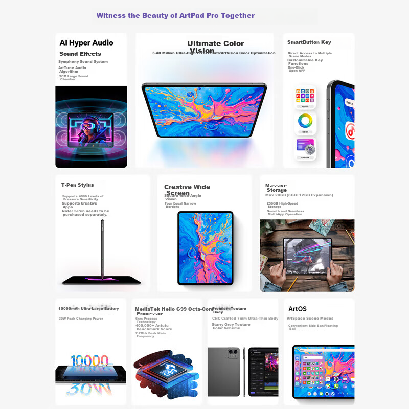 TECLAST ArtPadPro 12.7-Inch 2K Screen Tablet