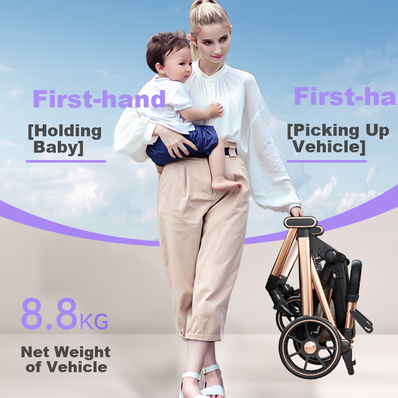 ANGI BABY Convertible Reclining Baby Stroller