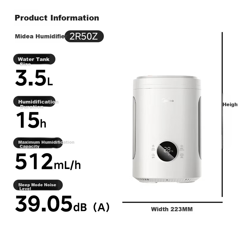 Midea Night Light Hot Steam Humidifier - Quiet & Safe for Sensitive Users