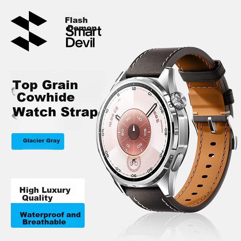 SmartDevil Cowhide Leather Strap for Huawei Watch4 Pro