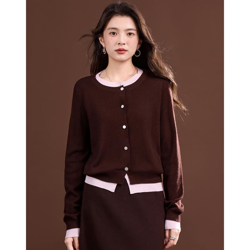 DME Quiet Luxury 2-Piece Color-Block Knit Sweater