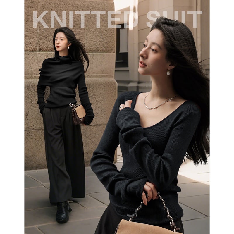 MT Vintage Knit Set - Asym Pullover & Shawl