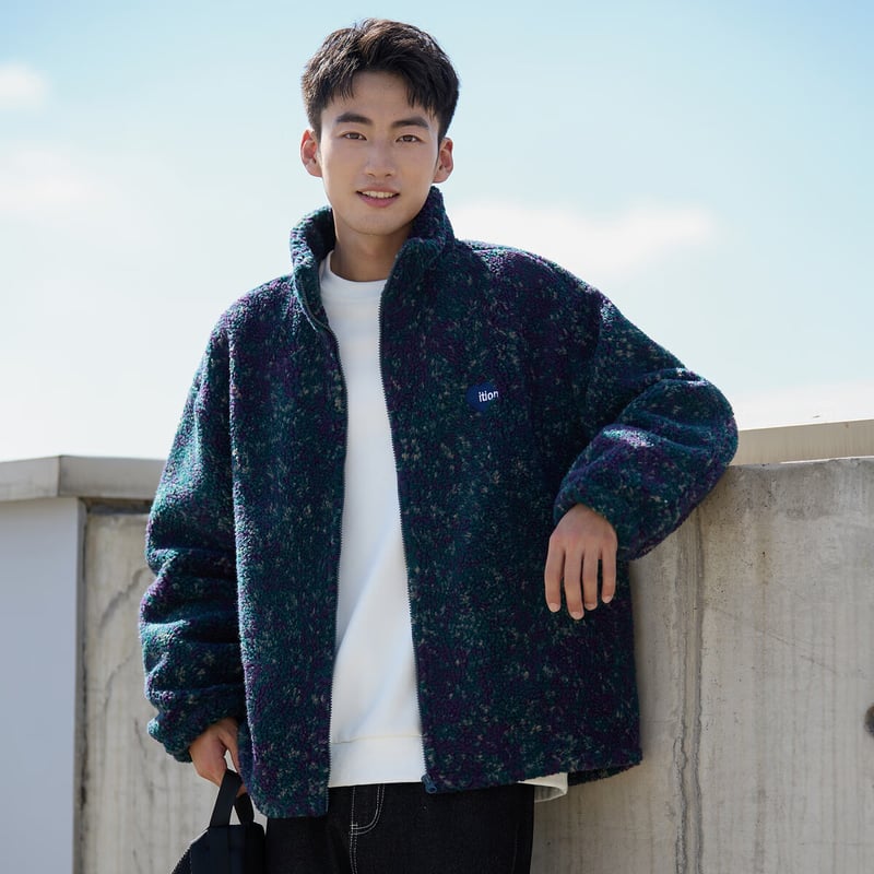 TonLion Winter Stand Collar Faux Wool Jacket