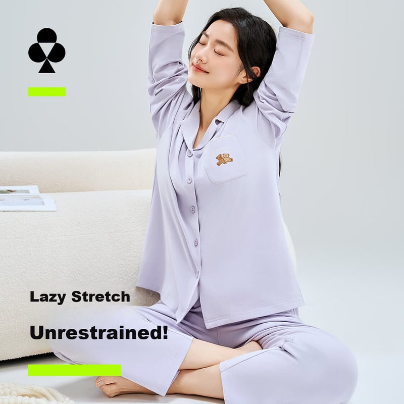 Youkeshu Women's 7A Antibacterial Cotton Pajama Set