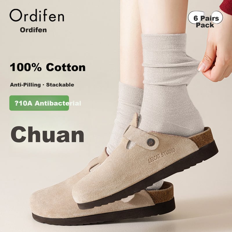 Ordifen Women's Cotton Socks 6 Pairs