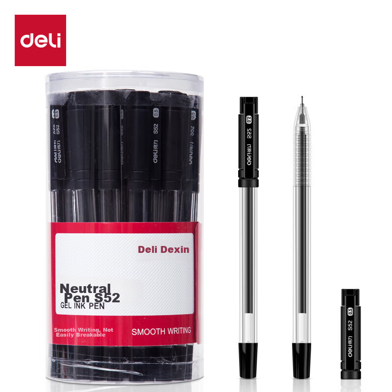 Deli 0.5mm Fine Needle Tip Gel Pen - 30-Pack Black