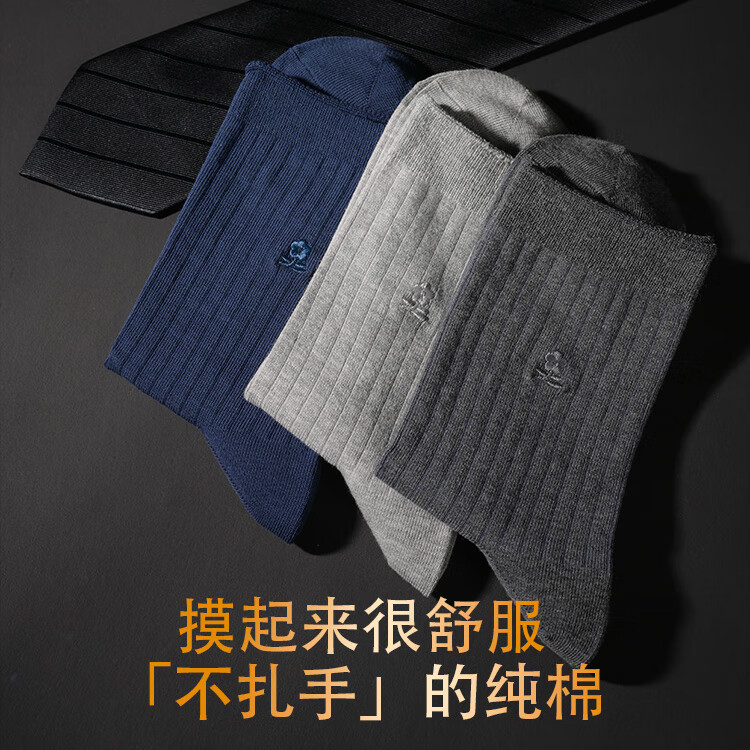 Montagut Men's 100% Cotton Antibacterial Socks - 5 Color Set