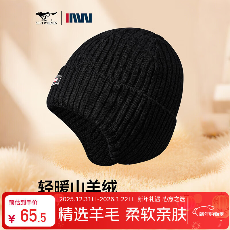 SEPTWOLVES Winter Wool Beanie for Men