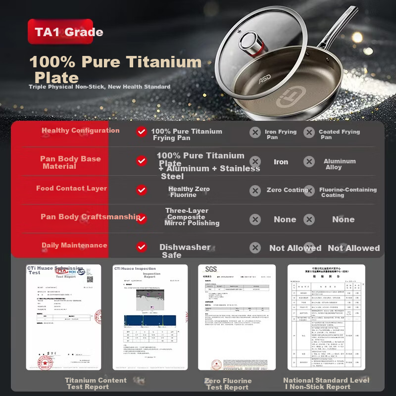 ASD Pure Titanium Non-Stick Frying Pan 28cm