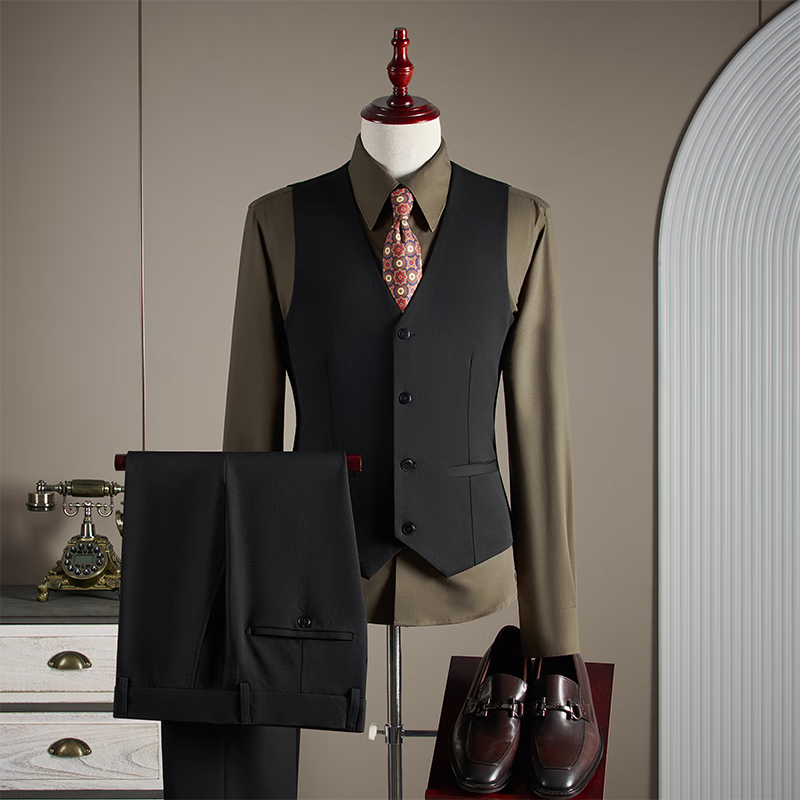 ROMON Men's Business Three-Piece Suit
