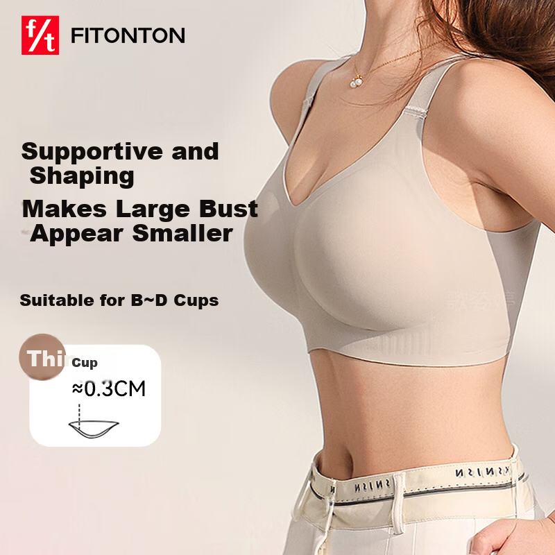 FitonTon Full Coverage Push-Up Bra for Large Bust