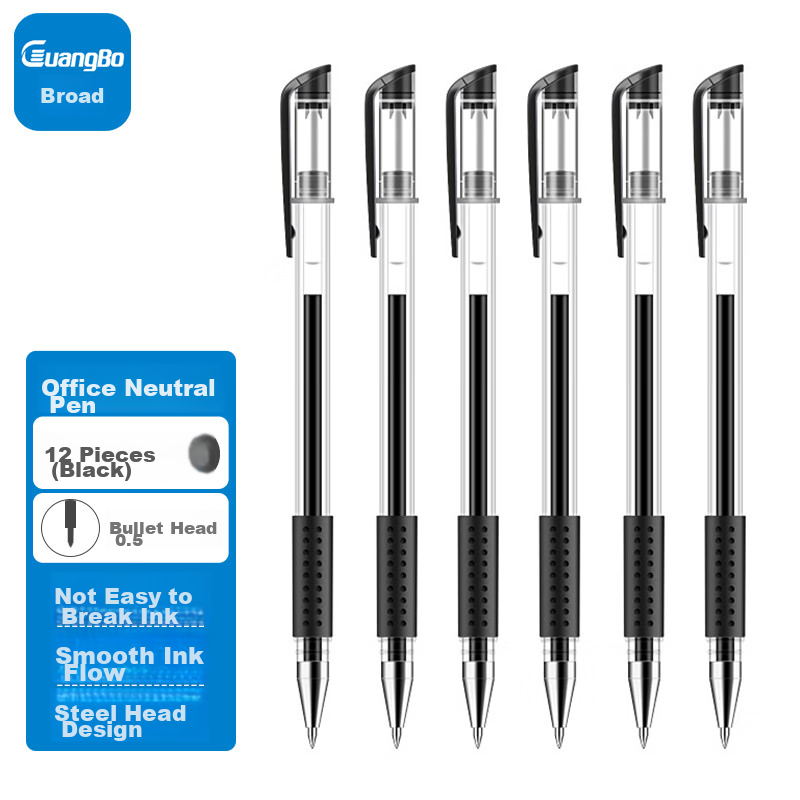 GuangBo Gel Pen 0.5mm Black Bullet Tip