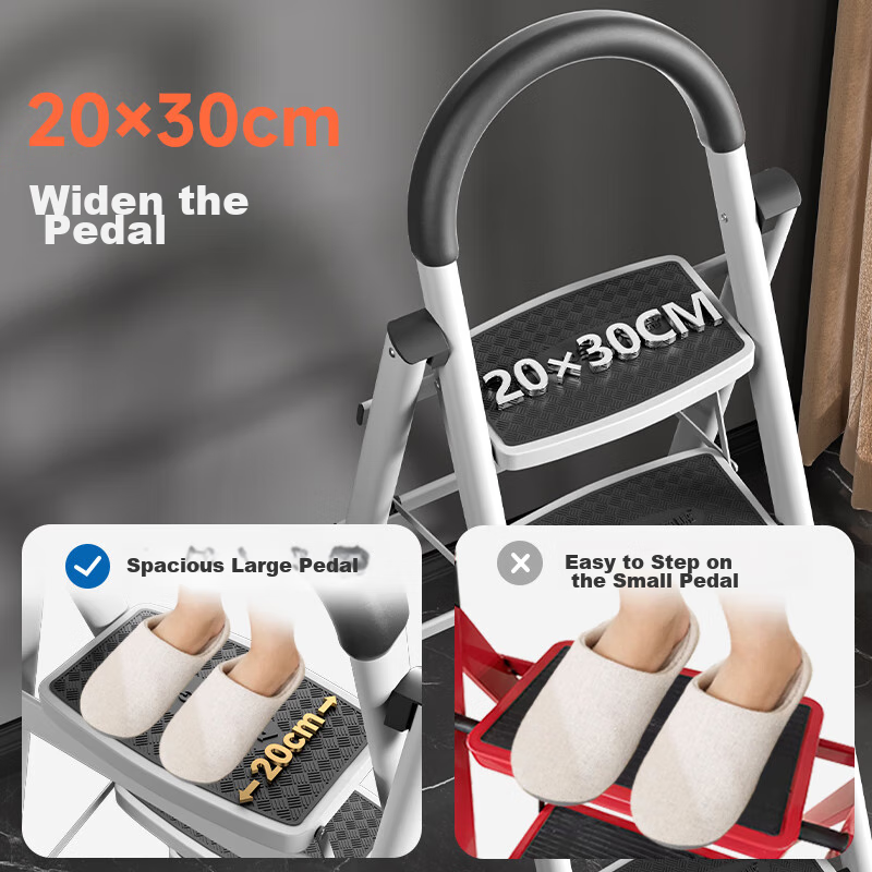 AOPENG 4-Step Foldable Steel Ladder