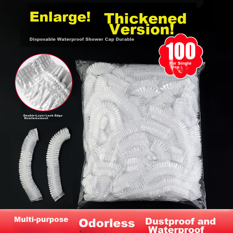 JAJALIN Disposable Shower Caps - 100-Pack Waterproof Work Head Covers