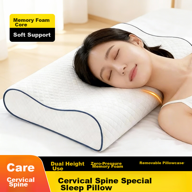 J.Sir Memory Foam Neck Support Pillow for Deep Sleep