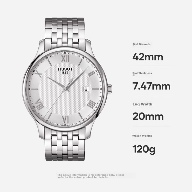 TISSOT Junya Series Men's Swiss Quartz Steel Strap Watch