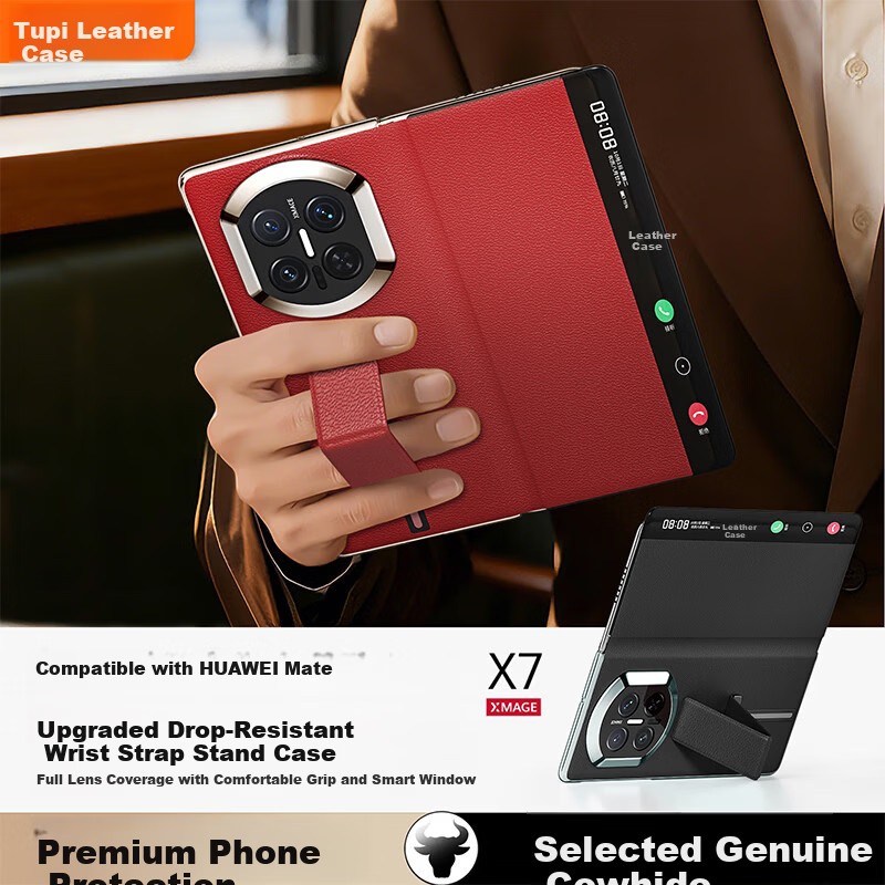 Pipike Wristband Flip Case for Huawei Mate X7