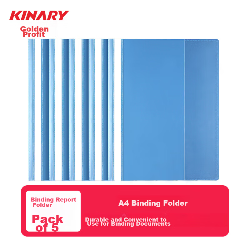 Jindeli 5 A4 File Folders, Blue