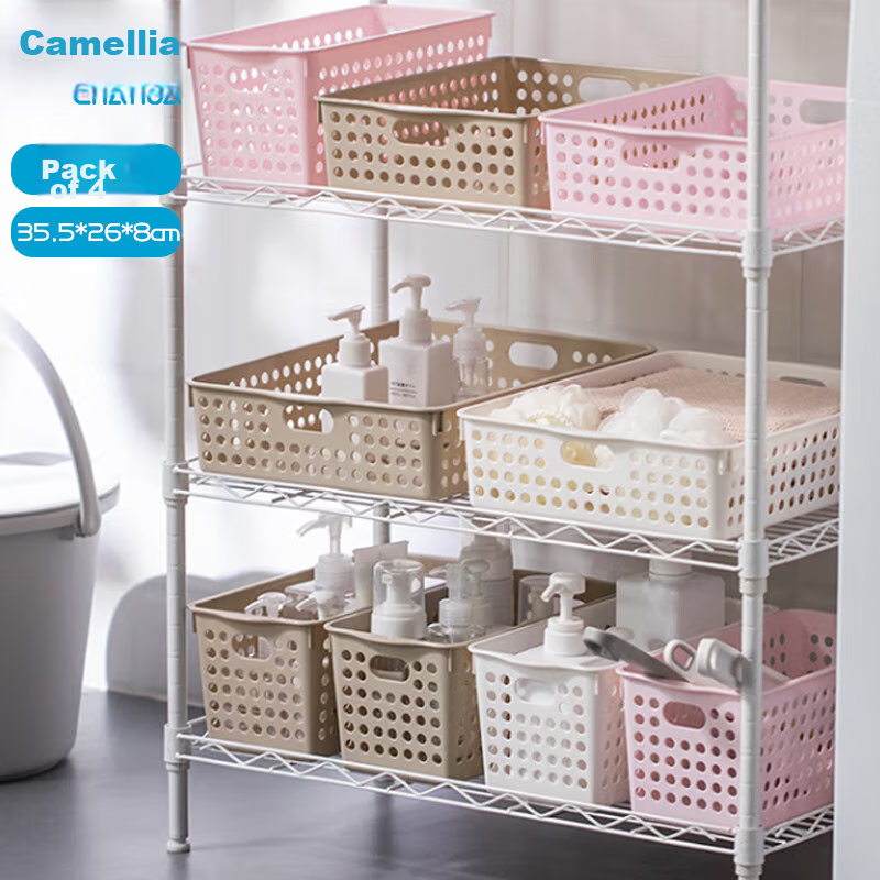 CHAHUA Round Storage Basket - 4-Pack Desktop & Kitchen Organizer