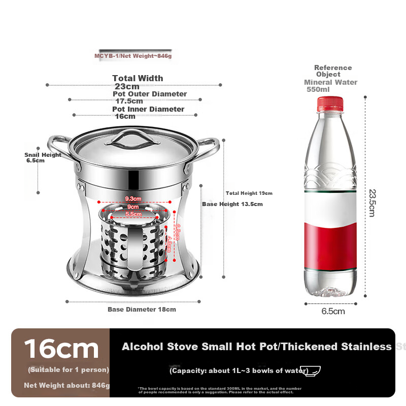 Maxcook 16cm Stainless Steel Hot Pot