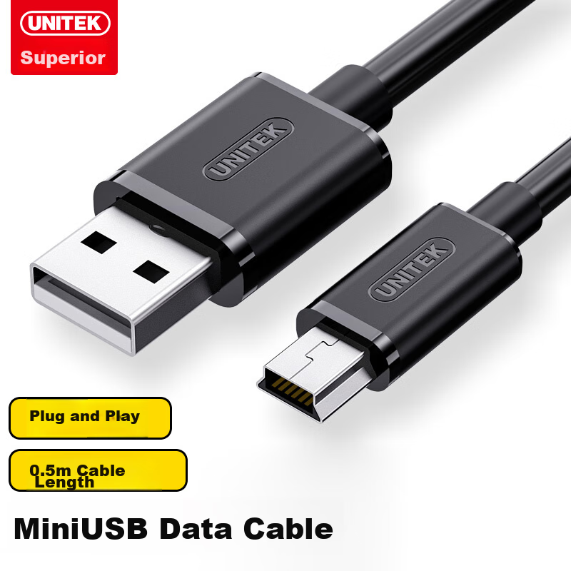 UNITEK Mini USB Cable - T-Plug Design
