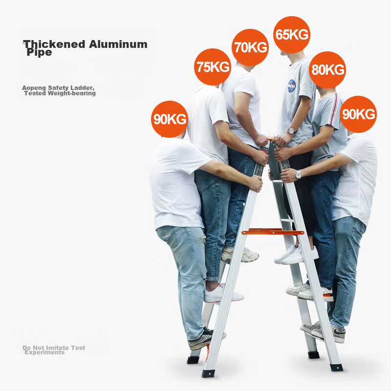 AOPENG Folding Ladder - Thickened Aluminum 6-Step A-Frame