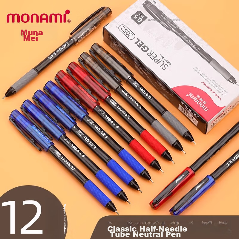 Monami 02052-01 Black Ballpoint Pen, 12-Pack