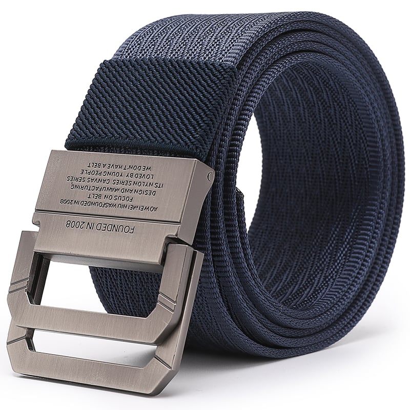 JEVI Men's Double-Buckle Canvas Sports Belt