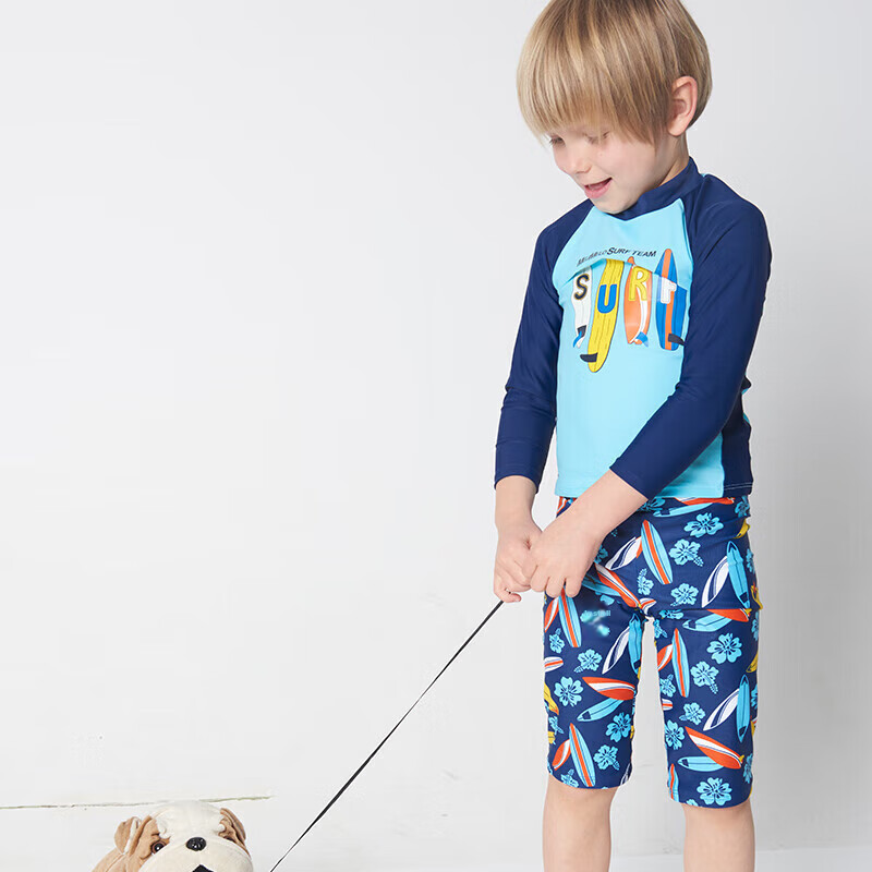 Yizi Men's Surfboard Print Swimsuit