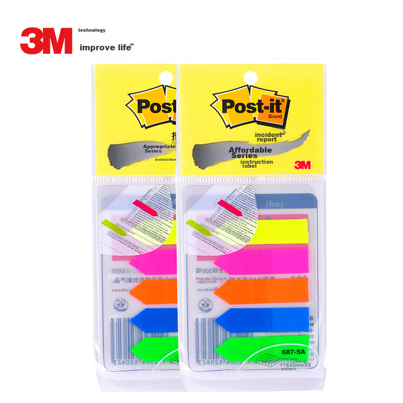 3M Sticky Notes - 5-Color Full-Color Hair Cutting Indicator Labels