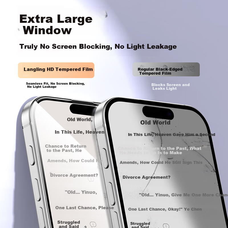LANGLING Tempered Glass Protector for iPhone 17