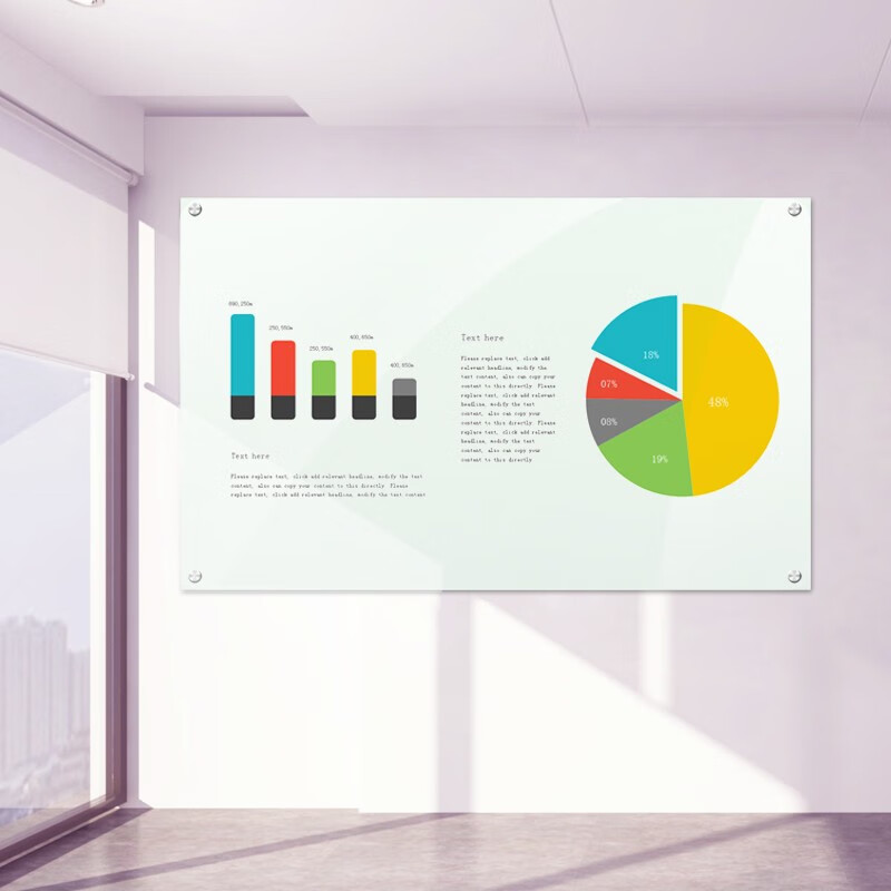 Aosheng Tempered Glass Whiteboard 150x100cm