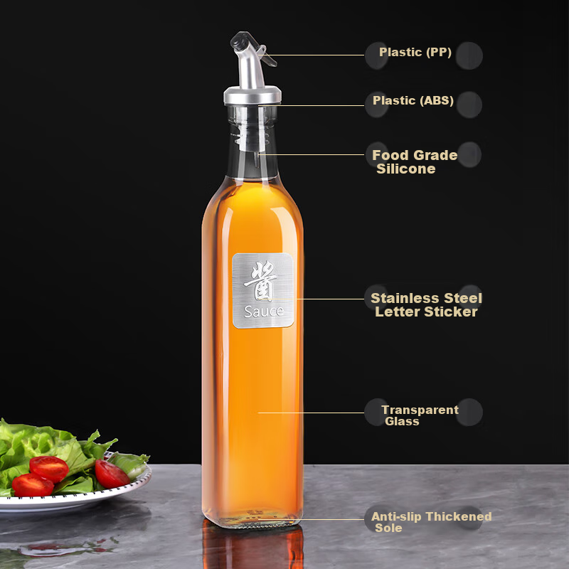 Baijie Glass Oil Dispenser 4-Pack