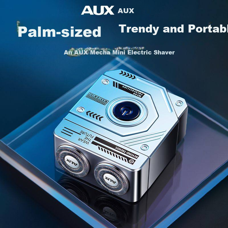 AUX Men's Electric Shaver - Titanium Silver Mech Style