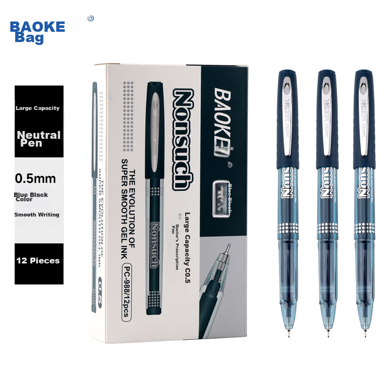 BAOKE PC988 0.5mm Blue-Black Gel Pen