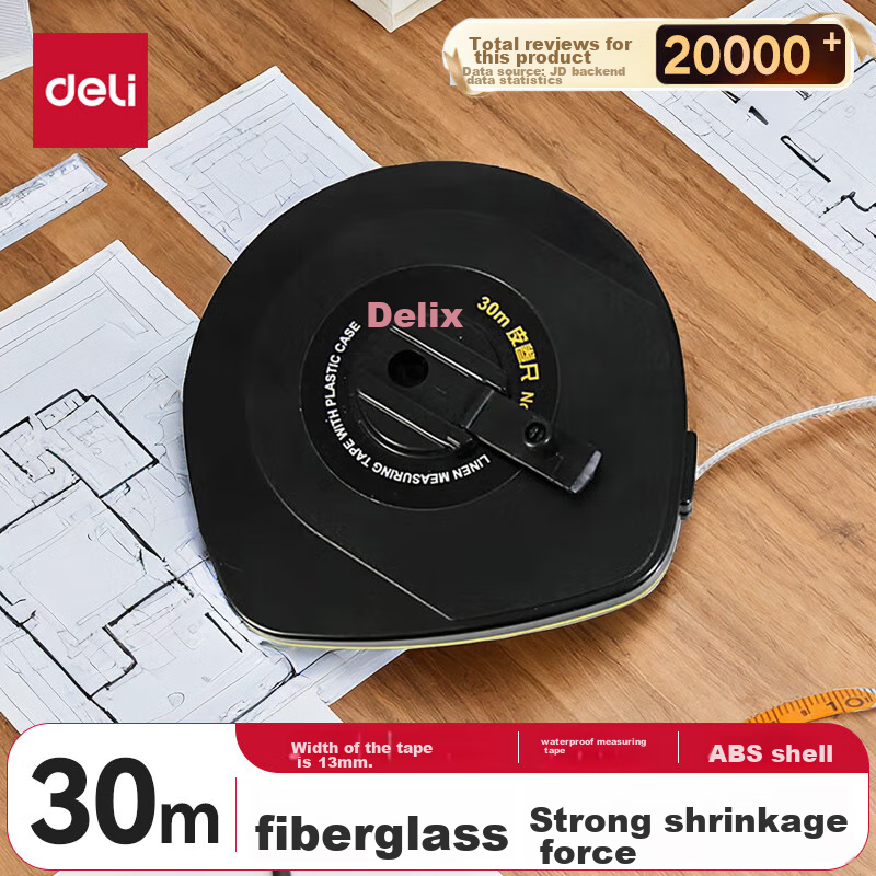 Deli 30m Durable Leather Tape Measure