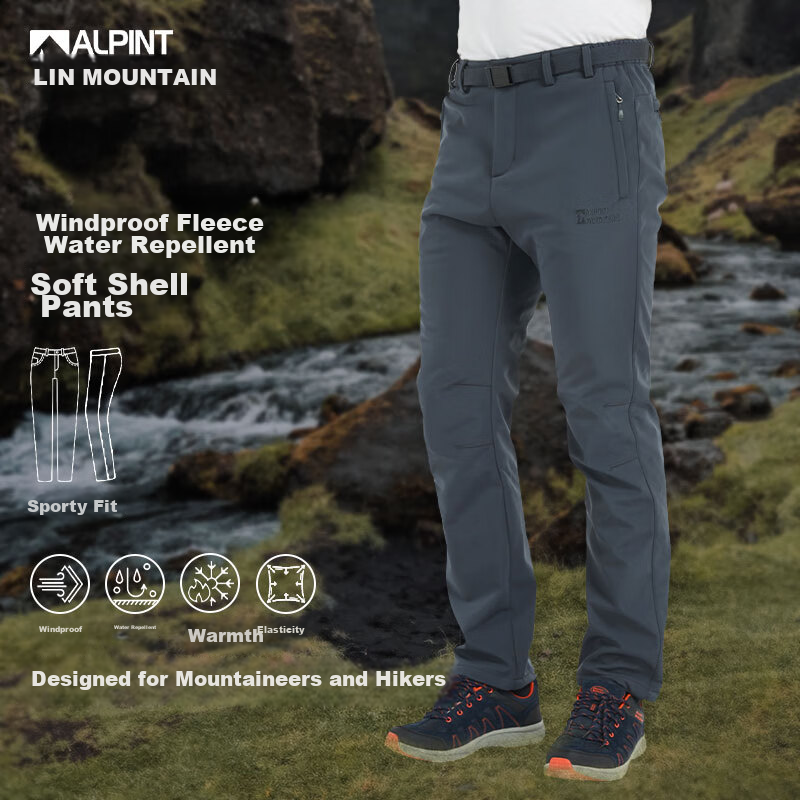 ALPINT MOUNTAIN Fleece-Lined Soft Shell Pants for Men & Women