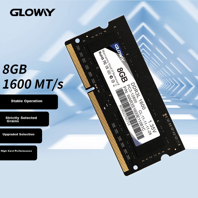 Gloway 8GB DDR3L 1600MHz CL11 Laptop Memory