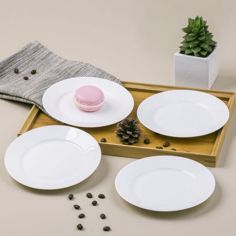 Sky Top Ceramic Plate Set - Pure White 6-Inch Plates (Set of 4)
