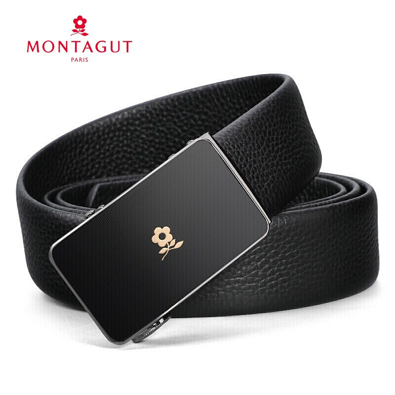 MONTAGUT Men's Automatic Buckle Cowhide Belt