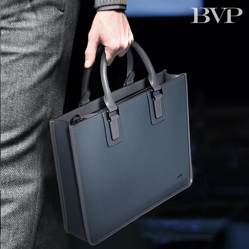 BVP Men's Italian Leather Briefcase