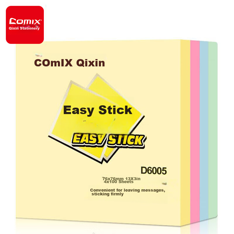 COMIX Sticky Notes - 4 Colors, 400 Sheets