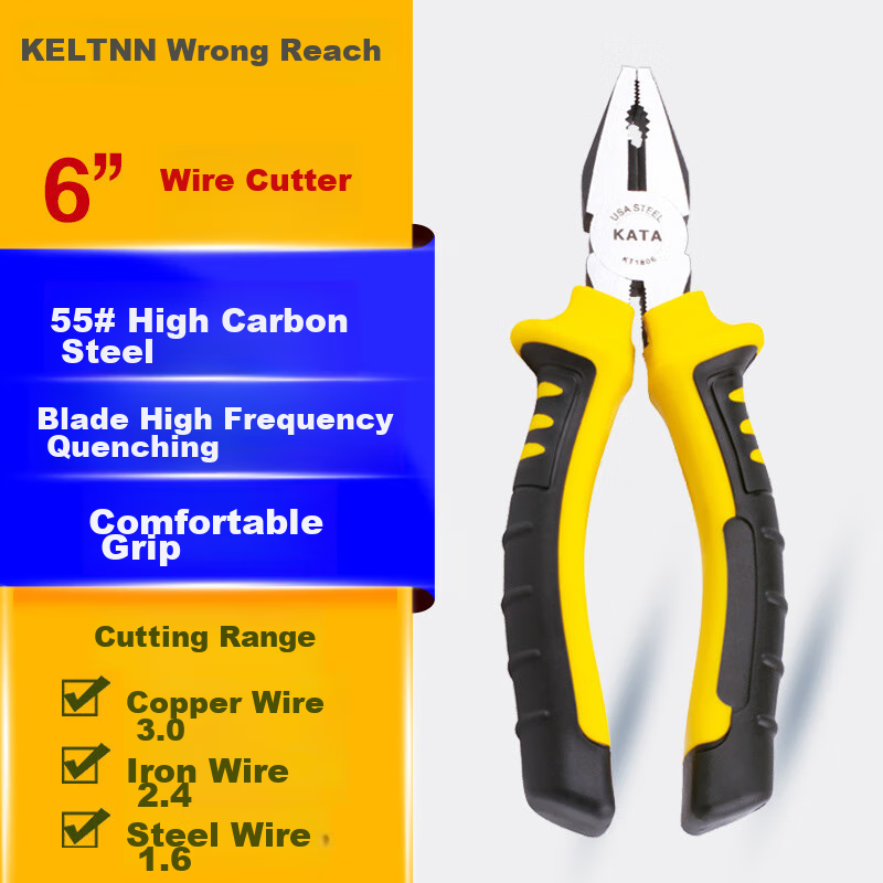 KELTONN 6-Inch Tiger Pliers - Wire Cutters & Strippers